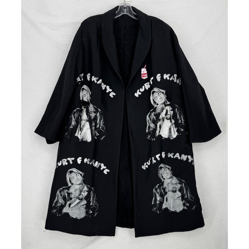 Snowmilk Baby Kanye and Kurt Cobain Mens Black Mid Length Blazer Jacket RARE